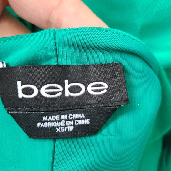 BEBE GREEN DRESS SIZE XSMALL - Picture 7 of 7